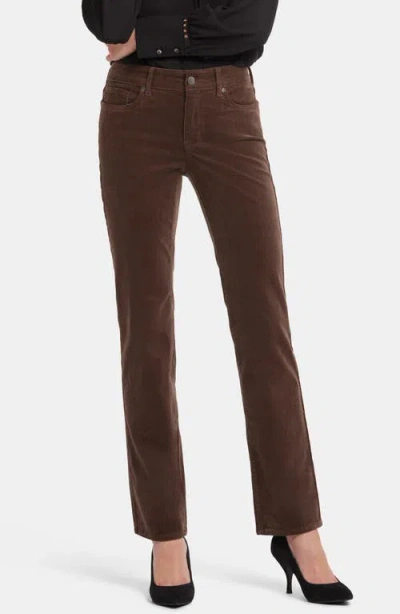 Nydj Barbara Stretch Twill Bootcut Pants In Brown