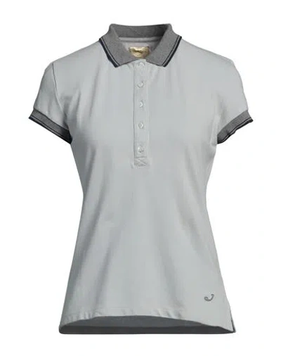 Jacob Cohёn Woman Polo Shirt Light Grey Size M Cotton, Elastane In Blue