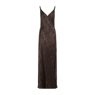 Shop Alexander Mcqueen Leopard Jacquard Dress In Brown