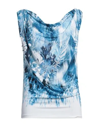 Alberta Ferretti Woman Top Azure Size 8 Viscose, Elastane, Polyamide In Blue