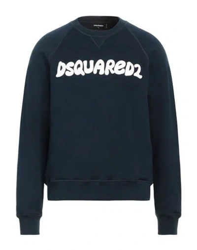 Dsquared2 Logo Printed Crewneck Sweatshirt In Navy Blue