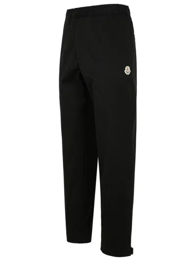 Moncler Gabardine Trousers Featuring Elastic Waistband In Black