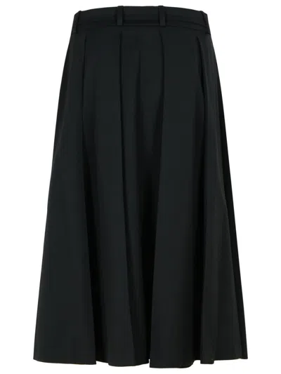 Patou Black Virgin Wool Skirt In Black