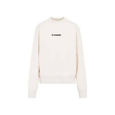 Jil Sander Ivory Cotton Sweatshirt In Neutrals