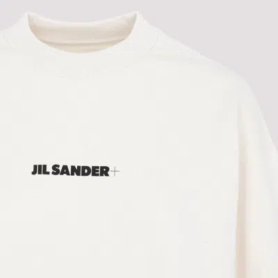 Jil Sander Ivory Cotton Sweatshirt In Neutrals