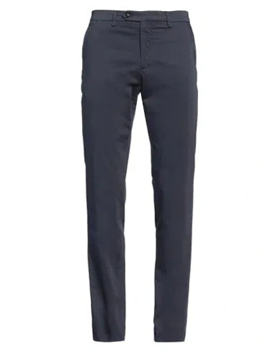 Trussardi Man Pants Navy Size 32 Cotton, Elastane In Navy Blue