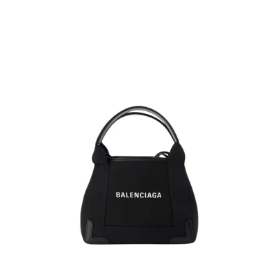 Balenciaga Navy Cabas Xs Aj Crossbody -  -  Black/ Black - Canva In Black