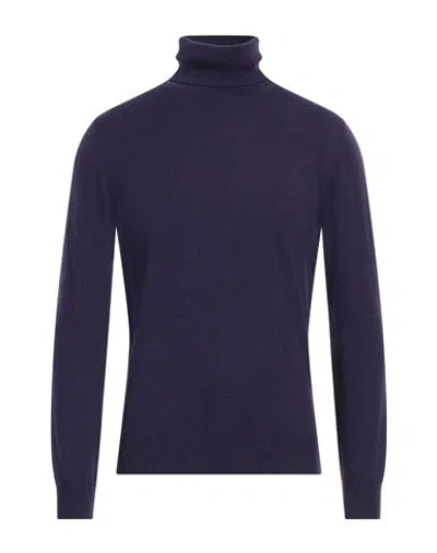 Alpha Studio Man Turtleneck Purple Size 44 Geelong Wool In Purple