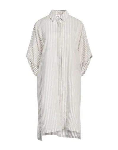 Panicale Woman Mini Dress Light Grey Size 6 Cotton, Silk In Grey
