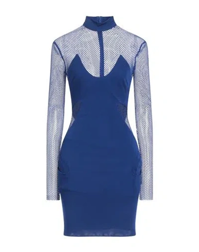 Tom Ford Crepe Mesh-panelling Mini Dress In Blue
