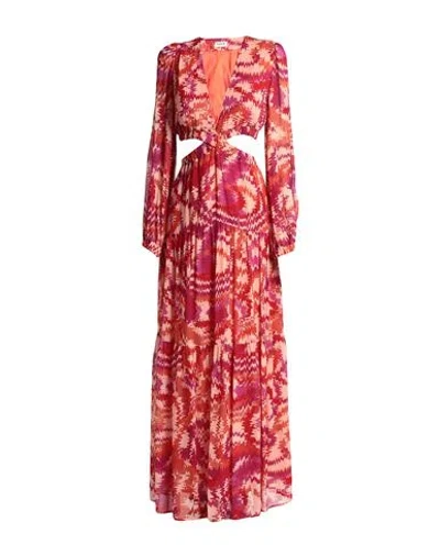 Dondup Woman Maxi Dress Garnet Size 6 Viscose In Red