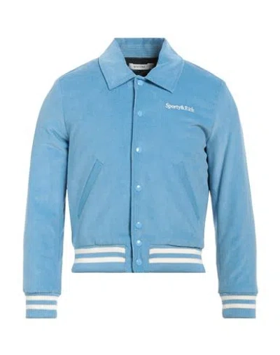 Sporty And Rich Sporty & Rich Man Jacket Light Blue Size S Cotton In Blue