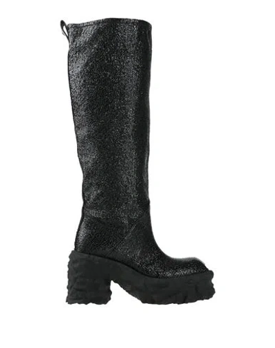 Premiata Woman Boot Black Size 8 Leather In Black