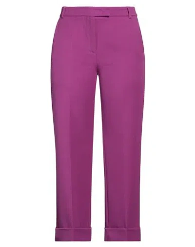 Emme By Marella Woman Pants Mauve Size 10 Polyester, Elastane In Purple