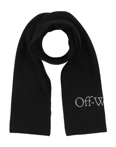Off-white Man Scarf Black Size - Virgin Wool In Black