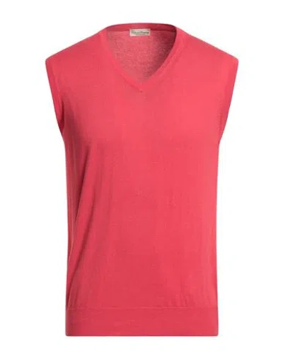 Cashmere Company Man Sweater Coral Size 46 Cotton, Cashmere, Silk In Red