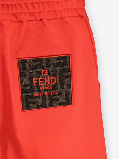 Fendi Kids Logo Joggers In Red