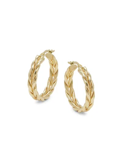 Saks Fifth Avenue Women's 14k Yellow Gold Patterned Hoop Earrings In Yellow Gold