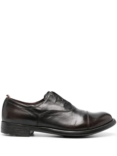 Shop Officine Creative Hive Shoes In Polished Calfskin Leather In Brown