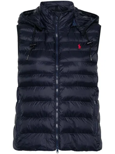 Polo Ralph Lauren Padded Sleeveless Vest Vest In Blue