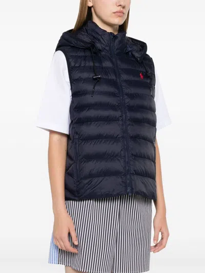 Polo Ralph Lauren Padded Sleeveless Vest Vest In Blue