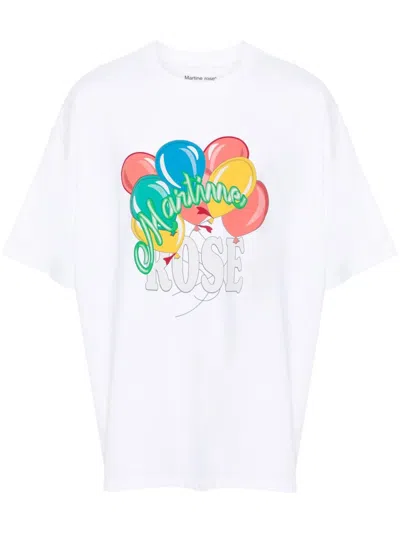 Martine Rose Balloons-print T-shirt In White