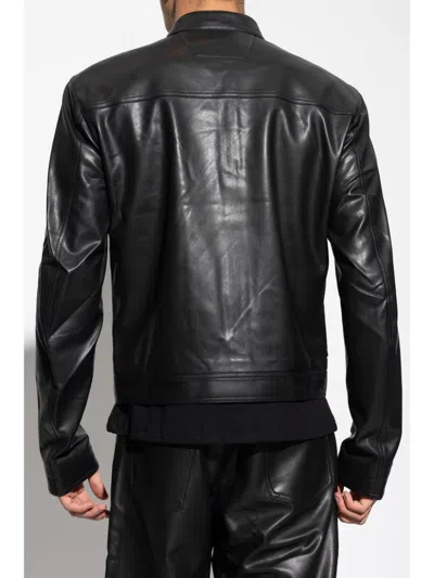 Misbhv Zipped Leather Jacket In Black