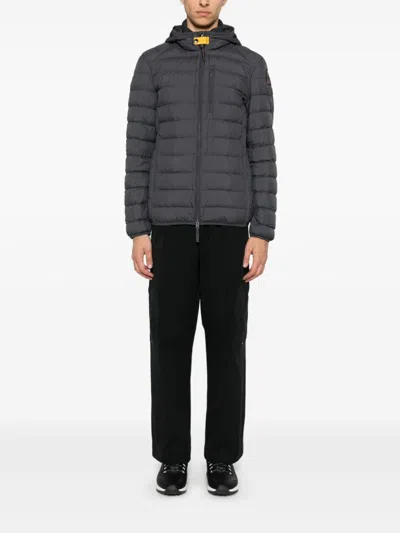 Parajumpers Perry Anthracite Grey Hooded Down Jacket In Grey