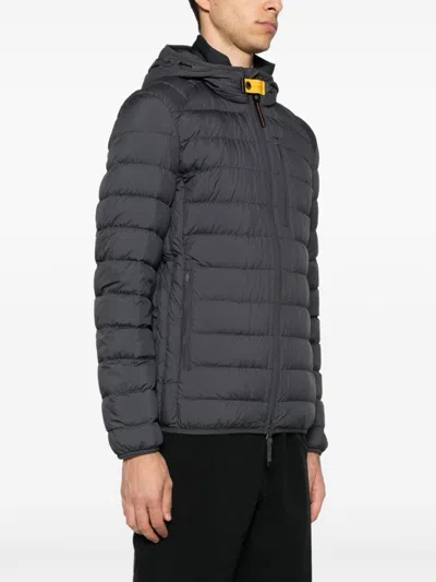 Parajumpers Perry Anthracite Grey Hooded Down Jacket In Grey
