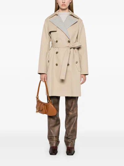 Hugo Boss Prince Of Wales Check Trench Coat In 275