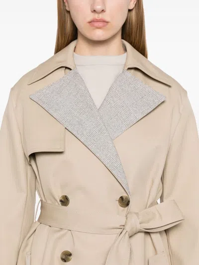 Hugo Boss Prince Of Wales Check Trench Coat In 275