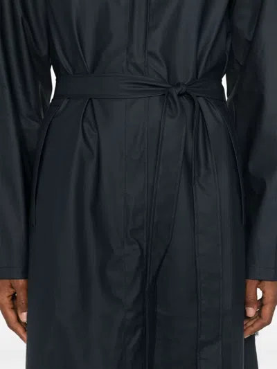 Rains Long A-line W Jacket In Blue