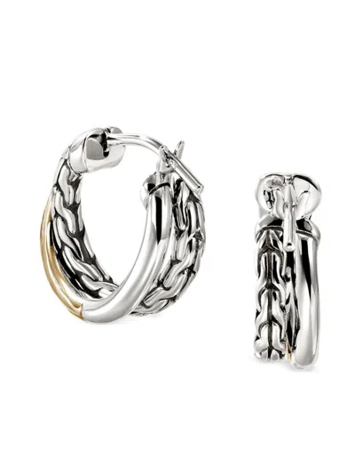 John Hardy Essential Crossover Hoop Earring In Silver