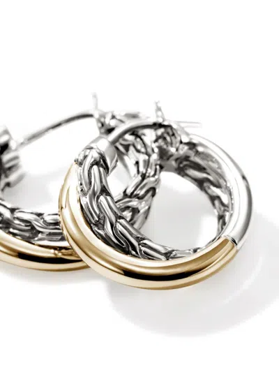 John Hardy Essential Crossover Hoop Earring In Silver