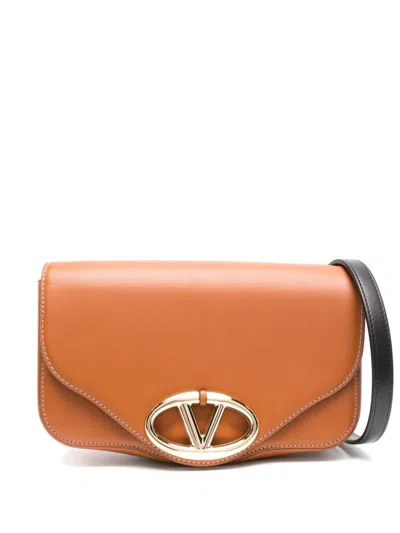 Valentino Vlogo Signature Crossbody Bag In Brown