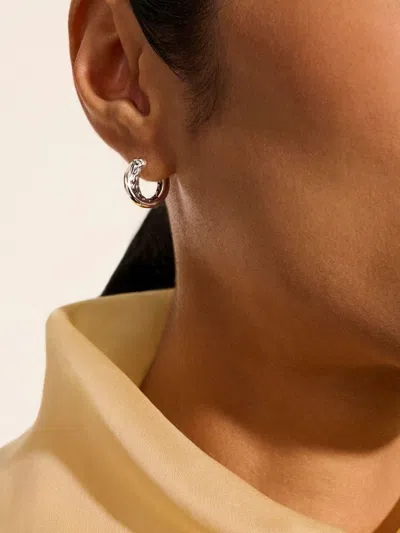John Hardy Jh Essential Crossover Hoop Earrings In Silver