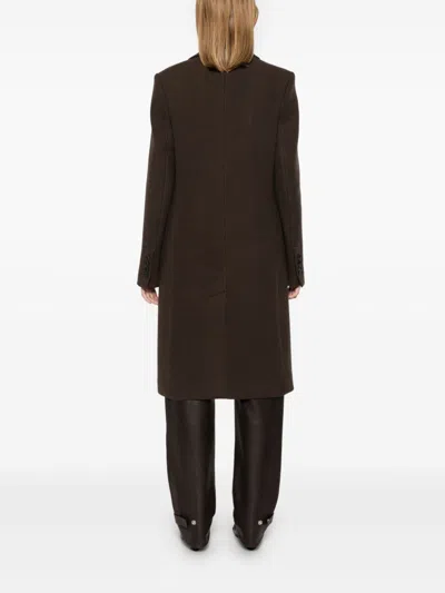 Ami Alexandre Mattiussi Virgin Wool Coat In Brown