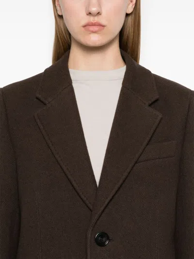 Ami Alexandre Mattiussi Virgin Wool Coat In Brown