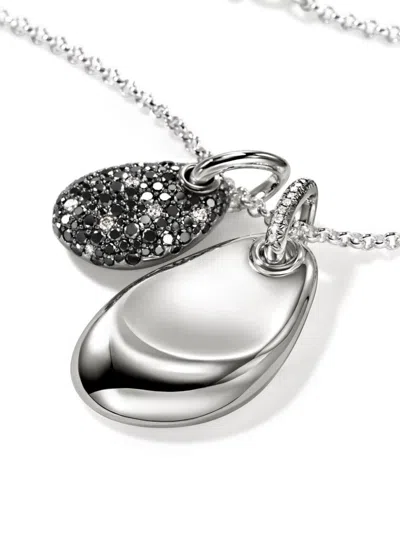 John Hardy Pebble Duo Diamond Necklace In Silver