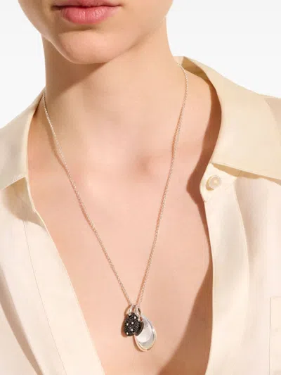 John Hardy Pebble Duo Diamond Necklace In Silver
