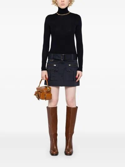 Chloé Cargo Mini Skirt In Blue