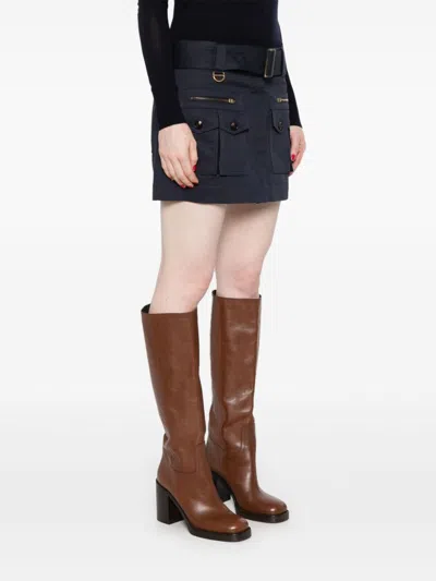 Chloé Cargo Mini Skirt In Blue