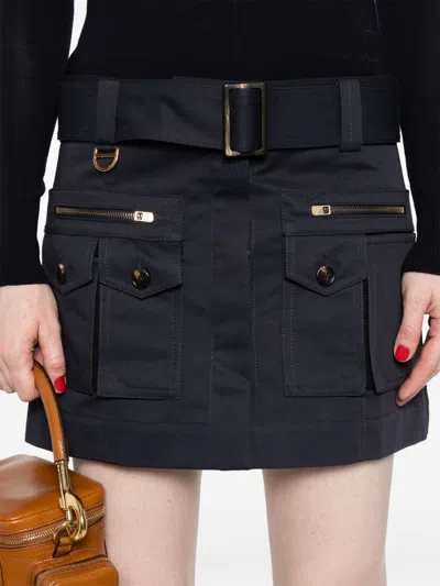 Chloé Cargo Mini Skirt In Blue