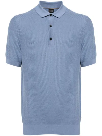 Hugo Boss Boss Camel Classic Blue Cotton Polo In Blue