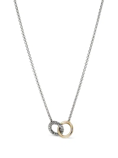 Shop John Hardy 14kt Gold Jh Essential Linked Necklace In Silver