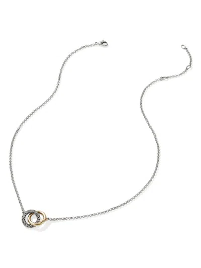 John Hardy 14kt Gold Jh Essential Linked Necklace In Silver