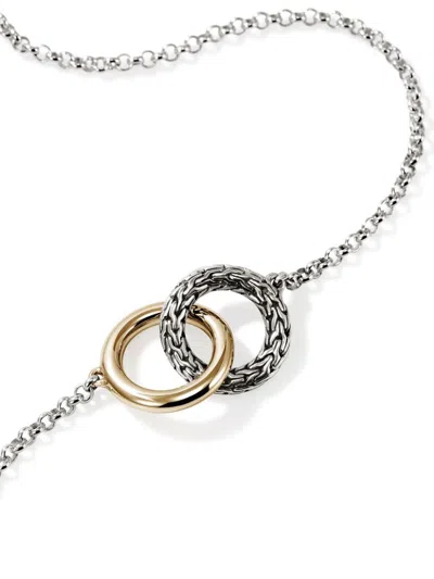 John Hardy 14kt Gold Jh Essential Linked Necklace In Silver