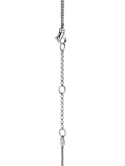 John Hardy Sterling Silver Jh Essentials Black Sapphire Pave Curved Bar Necklace, 16-18 In Silver