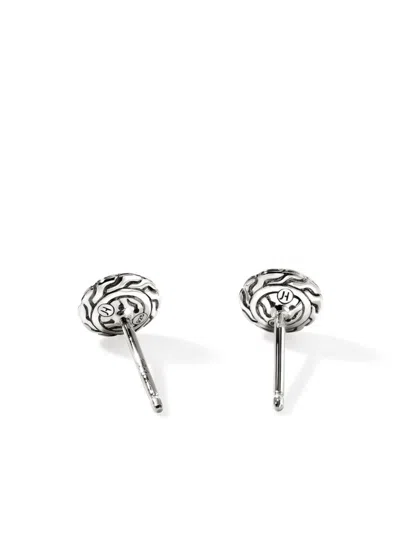 John Hardy Sterling Silver Classic Chain Blue Sapphire Stud Earrings In Silver