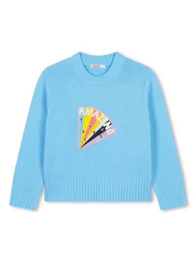 Billieblush Sequin-embellished Knitted Sweater In Blue